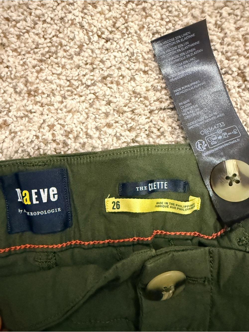 Maeve Colette Olive Green High-Rise Stretch Trousers - Picture 5 of 5